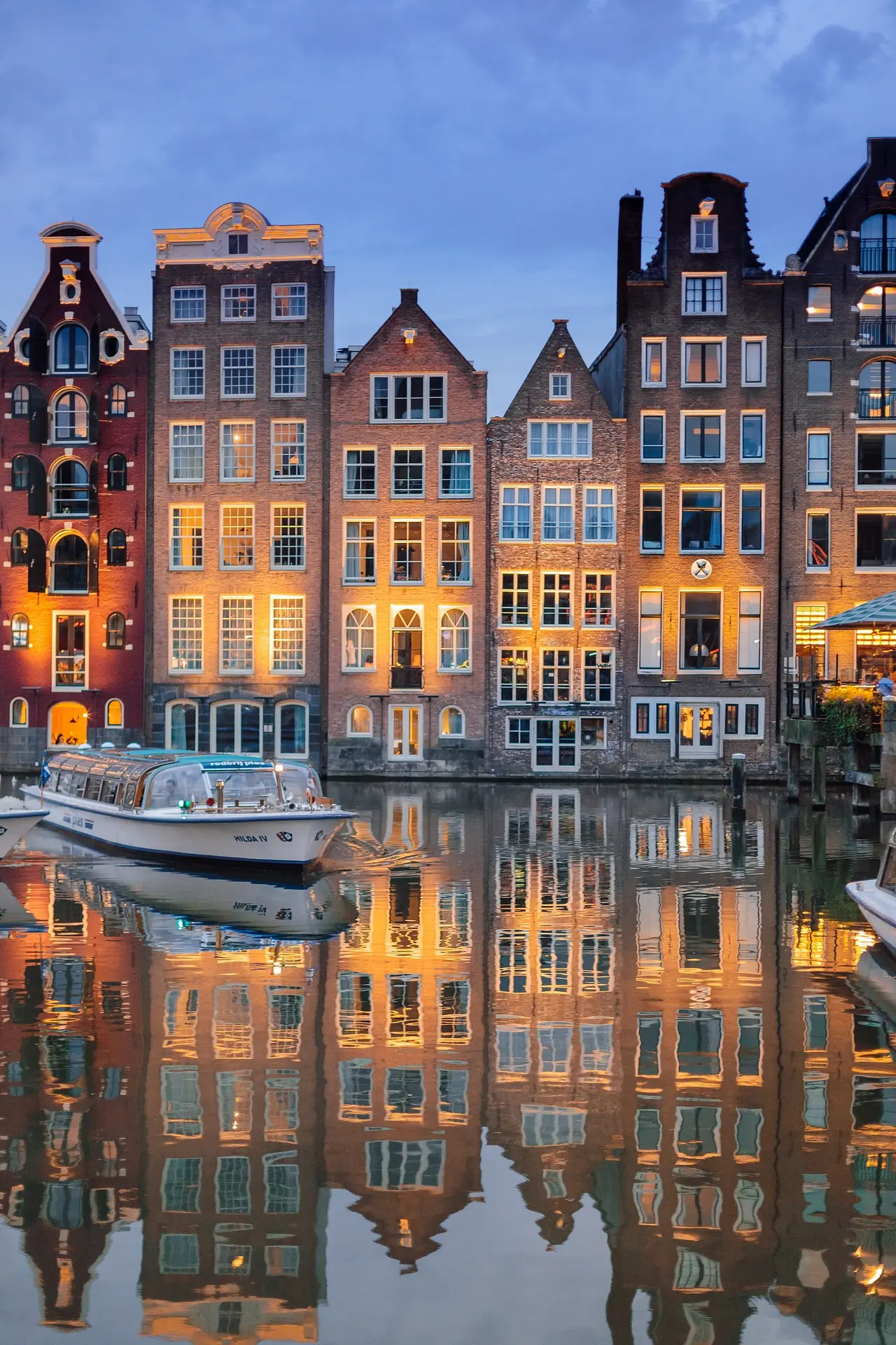 Houses in the canal in Amsterdam