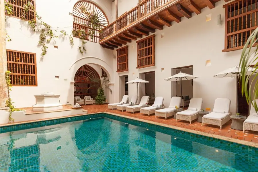 pool side lounging at luxury hotel in colombia